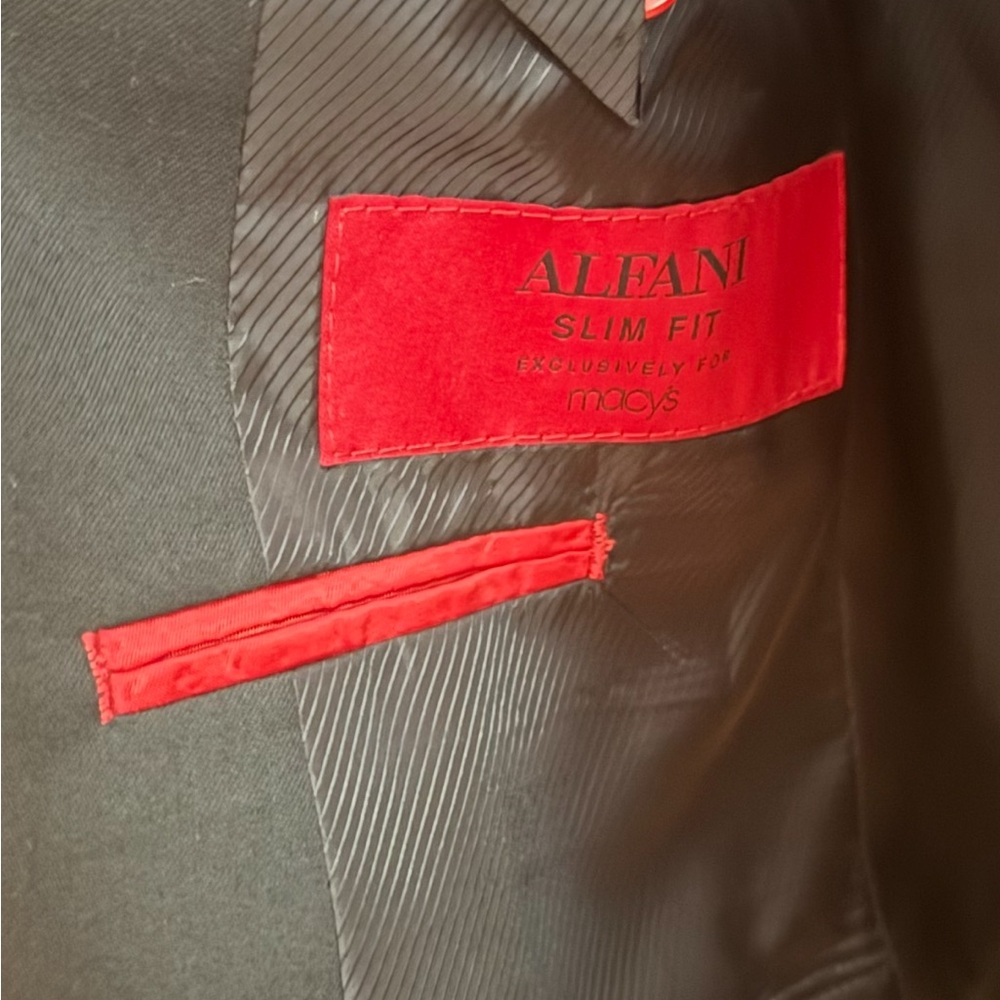 Alfani Black and Red Slim Fit Jacket